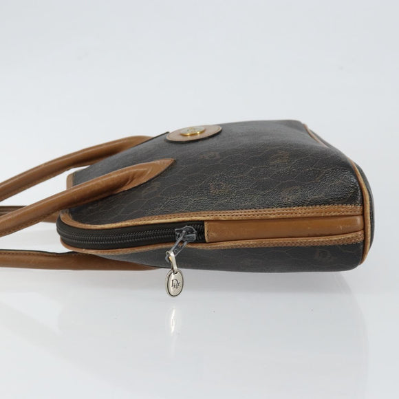 Christian Dior Honeycomb Canvas Hand Bag PVC Black Auth BA6581