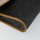 Christian Dior Honeycomb Canvas Shoulder Bag PVC Black Gold Auth BA6582-11