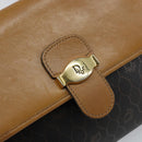 Christian Dior Honeycomb Canvas Shoulder Bag PVC Black Gold Auth BA6582-14