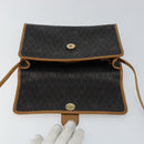 Christian Dior Honeycomb Canvas Shoulder Bag PVC Black Gold Auth BA6582-15