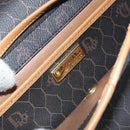 Christian Dior Honeycomb Canvas Shoulder Bag PVC Black Gold Auth BA6582-16