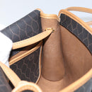 Christian Dior Honeycomb Canvas Shoulder Bag PVC Black Gold Auth BA6582-18