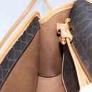 Christian Dior Honeycomb Canvas Shoulder Bag PVC Black Gold Auth BA6582-19