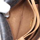 Christian Dior Honeycomb Canvas Shoulder Bag PVC Black Gold Auth BA6582-20