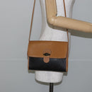 Christian Dior Honeycomb Canvas Shoulder Bag PVC Black Gold Auth BA6582-21