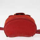 Salvatore Ferragamo Backpack Suede Red Gold Auth BA6583-5