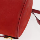Salvatore Ferragamo Backpack Suede Red Gold Auth BA6583-16