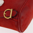 Salvatore Ferragamo Backpack Suede Red Gold Auth BA6583-18