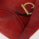 Salvatore Ferragamo Backpack Suede Red Gold Auth BA6583-9