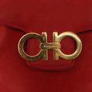 Salvatore Ferragamo Backpack Suede Red Gold Auth BA6583-19