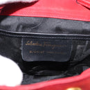 Salvatore Ferragamo Backpack Suede Red Gold Auth BA6583-12