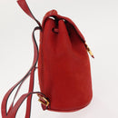 Salvatore Ferragamo Backpack Suede Red Gold Auth BA6583-4