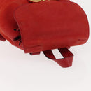 Salvatore Ferragamo Backpack Suede Red Gold Auth BA6583-6