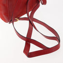 Salvatore Ferragamo Backpack Suede Red Gold Auth BA6583-8