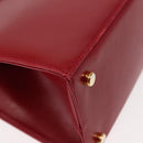 Salvatore Ferragamo Vala Hand Bag Leather 2way Red Gold Auth BA6584-17