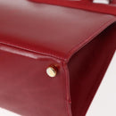 Salvatore Ferragamo Vala Hand Bag Leather 2way Red Gold Auth BA6584-18