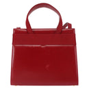 Salvatore Ferragamo Vala Hand Bag Leather 2way Red Gold Auth BA6584-2