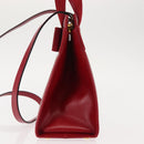 Salvatore Ferragamo Vala Hand Bag Leather 2way Red Gold Auth BA6584-4