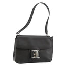 Salvatore Ferragamo Vala Shoulder Bag Leather Black Silver Auth BA6586-1