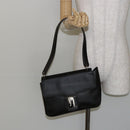 Salvatore Ferragamo Vala Shoulder Bag Leather Black Silver Auth BA6586-21