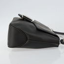 Salvatore Ferragamo Vala Shoulder Bag Leather Black Silver Auth BA6586-3