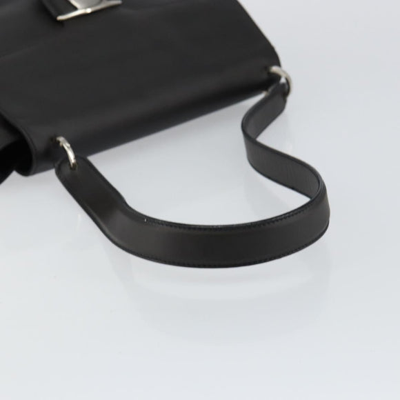Salvatore Ferragamo Vala Shoulder Bag Leather Black Silver Auth BA6586