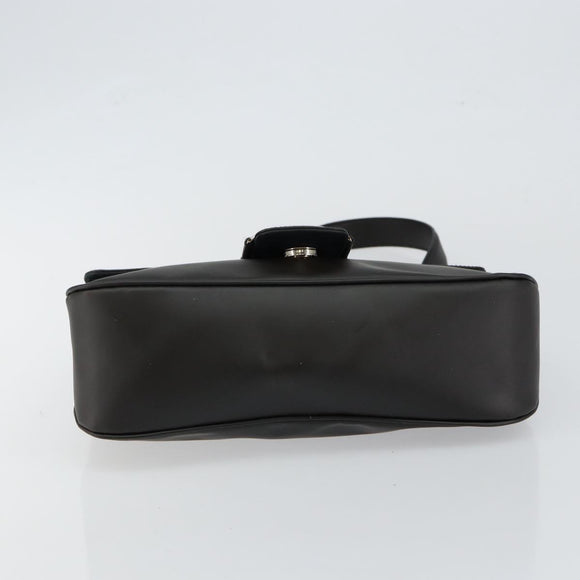 Salvatore Ferragamo Vala Shoulder Bag Leather Black Silver Auth BA6586