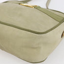 Salvatore Ferragamo Shoulder Bag Suede Green Gold Auth BA6587-14