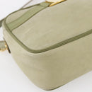Salvatore Ferragamo Shoulder Bag Suede Green Gold Auth BA6587-15