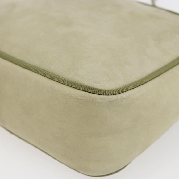 Salvatore Ferragamo Shoulder Bag Suede Green Gold Auth BA6587