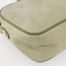 Salvatore Ferragamo Shoulder Bag Suede Green Gold Auth BA6587-9