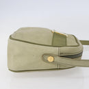 Salvatore Ferragamo Shoulder Bag Suede Green Gold Auth BA6587-4