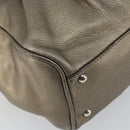 Salvatore Ferragamo Gancini Tote Bag Leather Gold Silver Auth BA6588-14