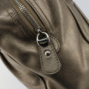 Salvatore Ferragamo Gancini Tote Bag Leather Gold Silver Auth BA6588-10