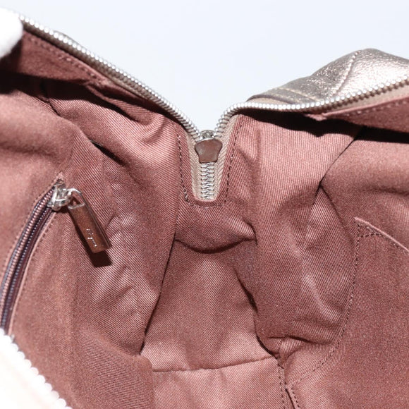 Salvatore Ferragamo Gancini Tote Bag Leather Gold Silver Auth BA6588