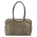 Salvatore Ferragamo Gancini Tote Bag Leather Gold Silver Auth BA6588-2