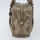 Salvatore Ferragamo Gancini Tote Bag Leather Gold Silver Auth BA6588-4