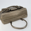 Salvatore Ferragamo Gancini Tote Bag Leather Gold Silver Auth BA6588-6