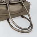 Salvatore Ferragamo Gancini Tote Bag Leather Gold Silver Auth BA6588-7