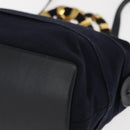 Salvatore Ferragamo Vala Hand Bag Canvas 2way Navy Gold Auth BA6589-17