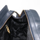Salvatore Ferragamo Vala Hand Bag Canvas 2way Navy Gold Auth BA6589-20