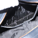 Salvatore Ferragamo Vala Hand Bag Canvas 2way Navy Gold Auth BA6589-22