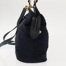 Salvatore Ferragamo Vala Hand Bag Canvas 2way Navy Gold Auth BA6589-3