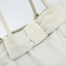 Salvatore Ferragamo Vala Tote Bag Leather White Gold Auth BA6591-10