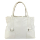 Salvatore Ferragamo Vala Tote Bag Leather White Gold Auth BA6591-2