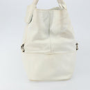 Salvatore Ferragamo Vala Tote Bag Leather White Gold Auth BA6591-3