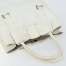 Salvatore Ferragamo Vala Tote Bag Leather White Gold Auth BA6591-6