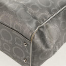 Salvatore Ferragamo Gancini Tote Bag Leather Silver Auth BA6592-10