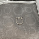 Salvatore Ferragamo Gancini Tote Bag Leather Silver Auth BA6592-18