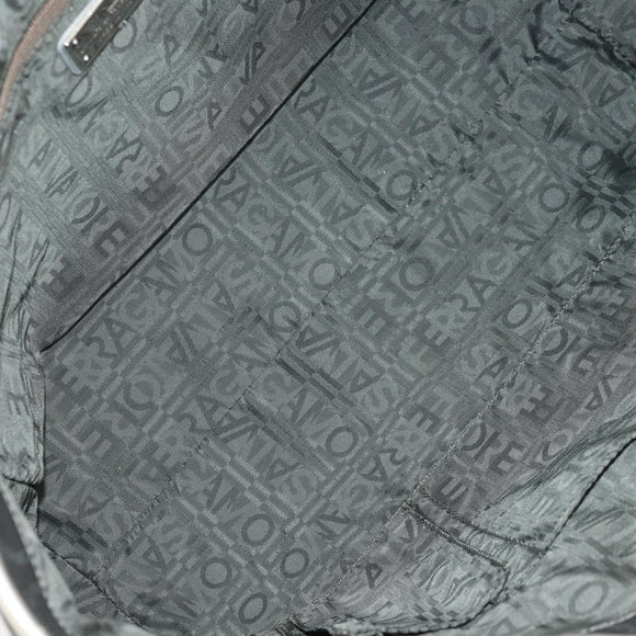 Salvatore Ferragamo Gancini Tote Bag Leather Silver Auth BA6592